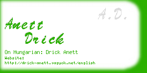 anett drick business card